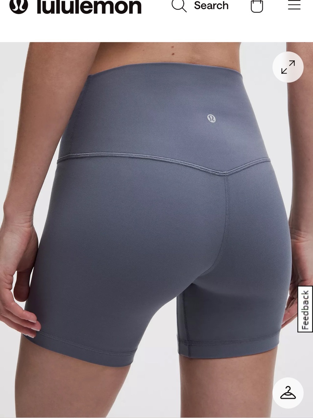 lululemon align high rise shorts in grey
